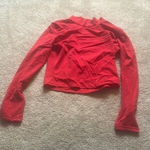Chic Red Long Sleeve Top